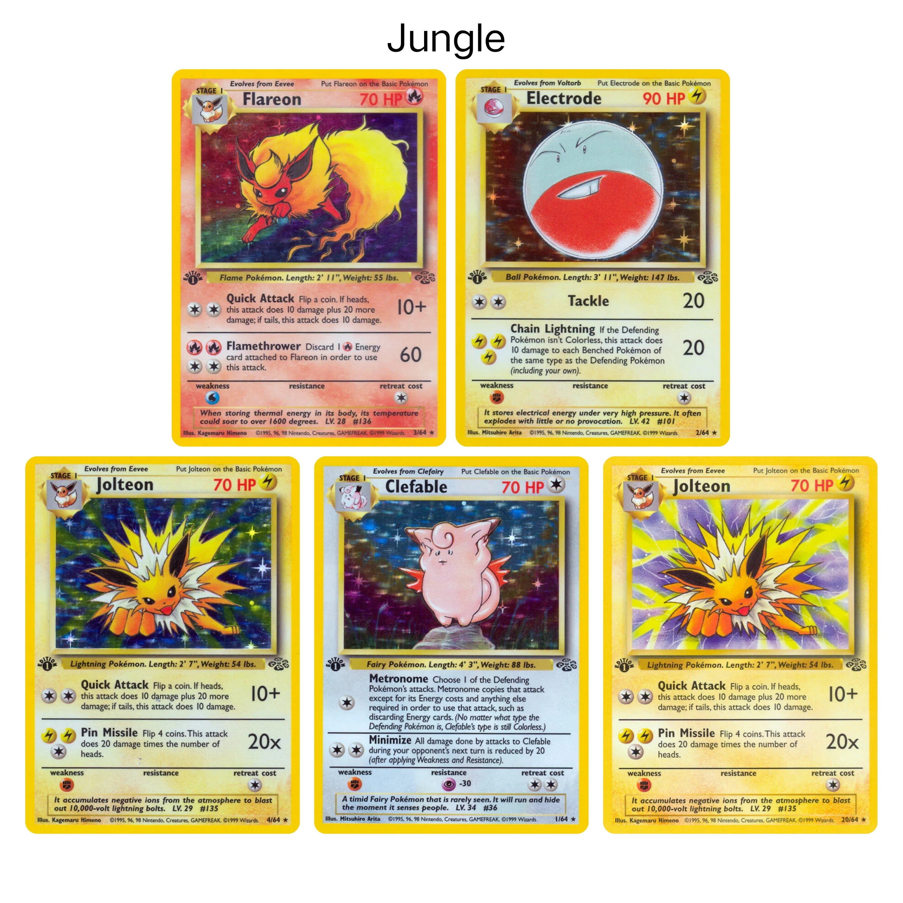 pkm ptcg Top-Grade Holographic Proxy TCG Cards - Jungle 1st Edition Replica Collection for Display Jungle
pkm ptcg Top-Grade Holographic Proxy TCG Cards - Jungle 1st Edition Replica Collection for Display Jungle