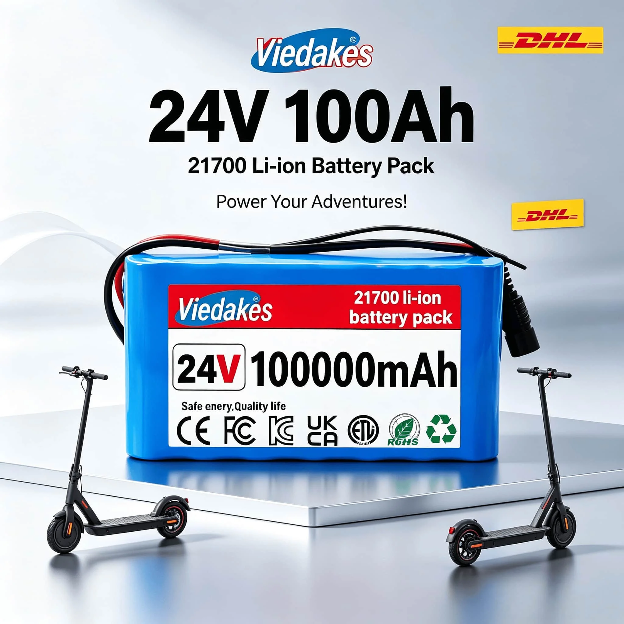 21700 Cell 24V 40Ah Lithium Battery, BMS Protected, Free 29.4V Charger for Solar Panel & Outdoor Emergency Power
21700 Cell 24V 40Ah Lithium Battery, BMS Protected, Free 29.4V Charger for Solar Panel & Outdoor Emergency Power