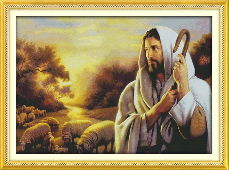 Joy Sunday Pre-printed Cross Stitch Kit Easy Pattern Aida Stamped Fabric Embroidery Set-Jesus Shepherding (2)
Joy Sunday Pre-printed Cross Stitch Kit Easy Pattern Aida Stamped Fabric Embroidery Set-Jesus Shepherding (2)