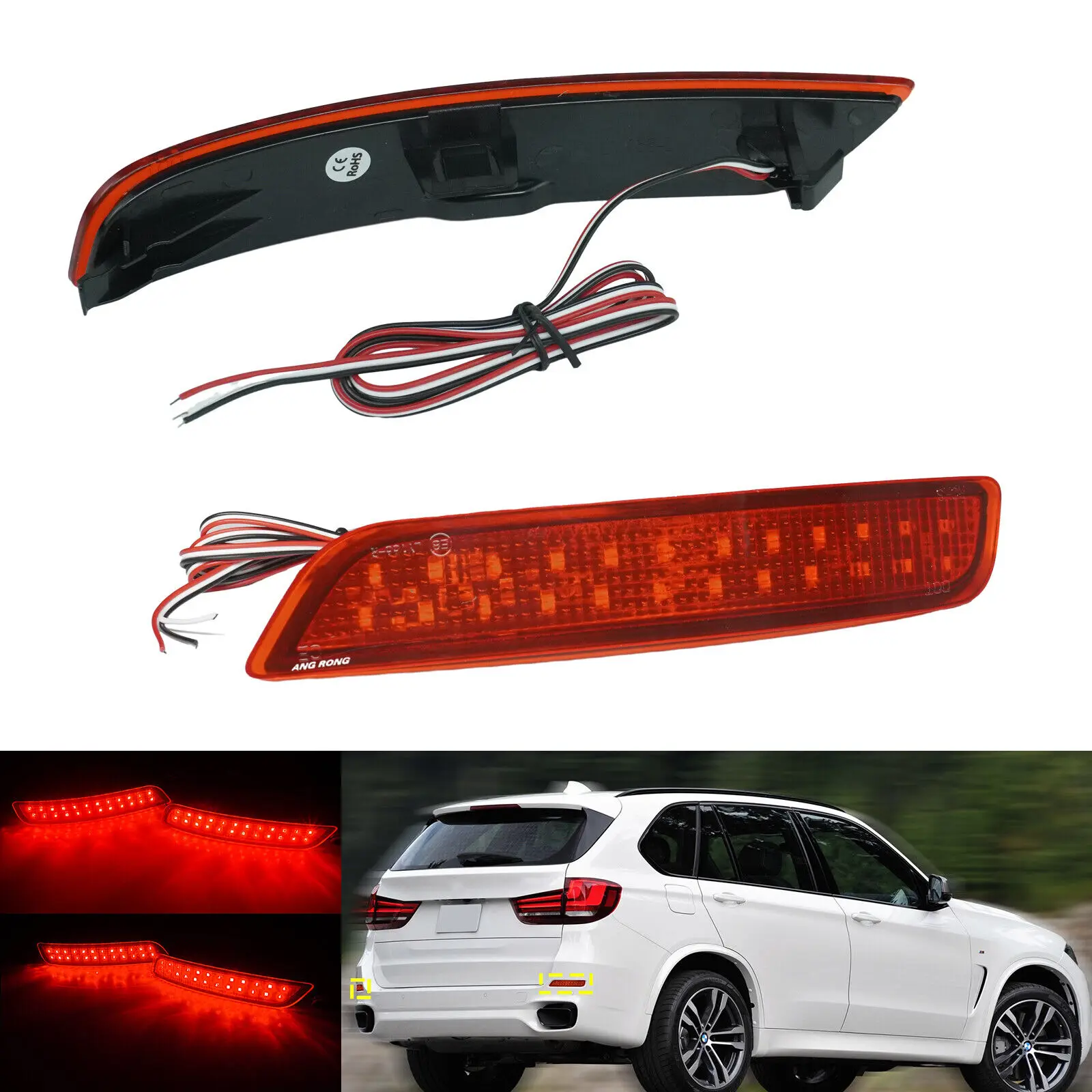 Для BMW X5 F15 F85 M 2013-18 красные линзы светодиодный отражатель заднего бампера стоп-сигнал
Для BMW X5 F15 F85 M 2013-18 красные линзы светодиодный отражатель заднего бампера стоп-сигнал