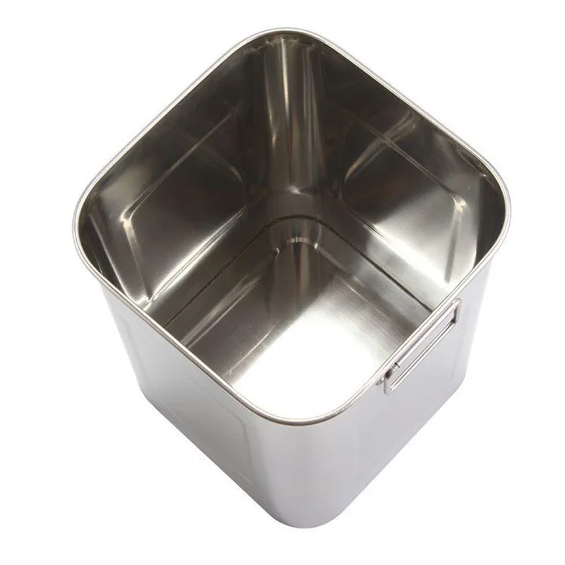 Stainless steel square bucket with lid storage milk tea sugar water increase 
Stainless steel square bucket with lid storage milk tea sugar water increase