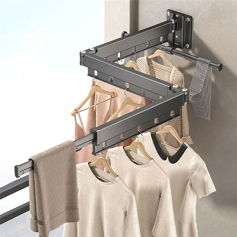 Practical-Wall-Mounted Clothes Drying Rack - Foldable Telescopic Household Clothes Drying Rod Design For Efficient Drying
Practical-Wall-Mounted Clothes Drying Rack - Foldable Telescopic Household Clothes Drying Rod Design For Efficient Drying