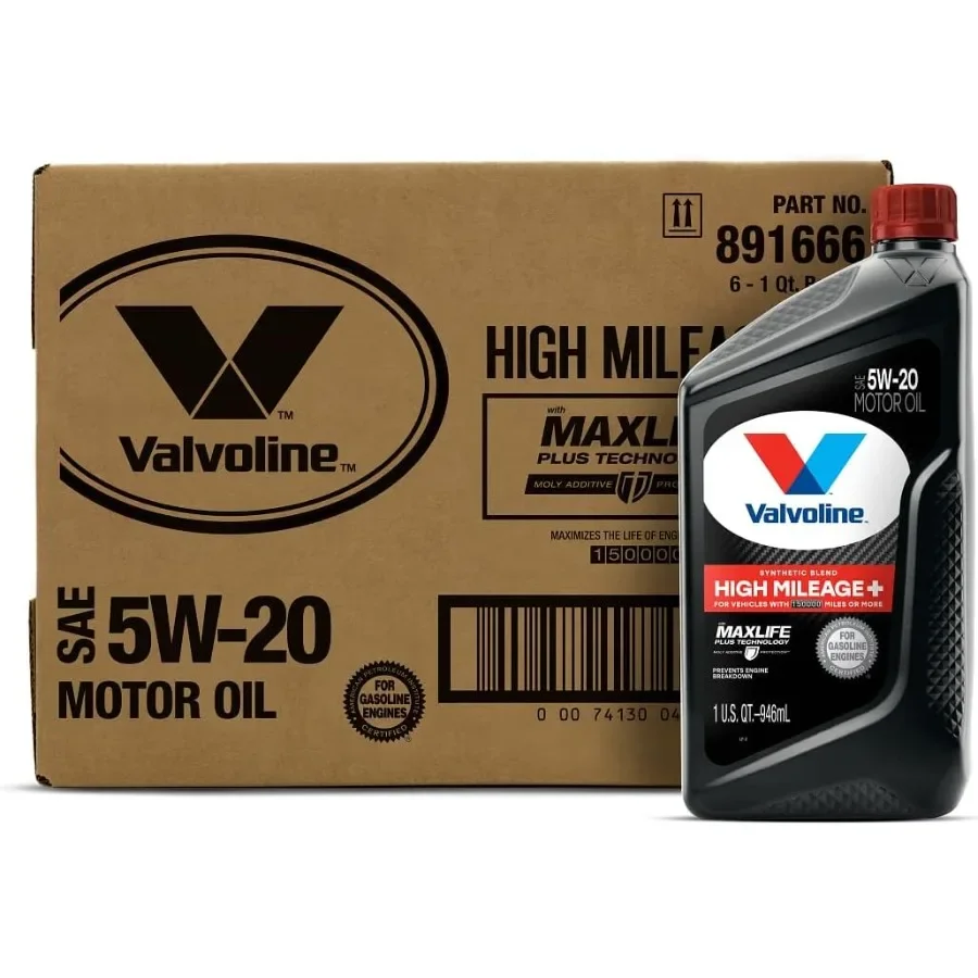 Valvoline High Mileage 150K with Maxlife Plus Technology Motor Oil SAE 5W-20 1 QT Case of 6 for High-Performance Engine Protect
Valvoline High Mileage 150K with Maxlife Plus Technology Motor Oil SAE 5W-20 1 QT Case of 6 for High-Performance Engine Protect