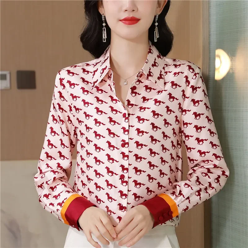 2024 New Elegant Women Blouse Turn-Down Collar Printed Women Shirt Fashion Color Block Twill Long Sleeve Straight Top for Women
2024 New Elegant Women Blouse Turn-Down Collar Printed Women Shirt Fashion Color Block Twill Long Sleeve Straight Top for Women