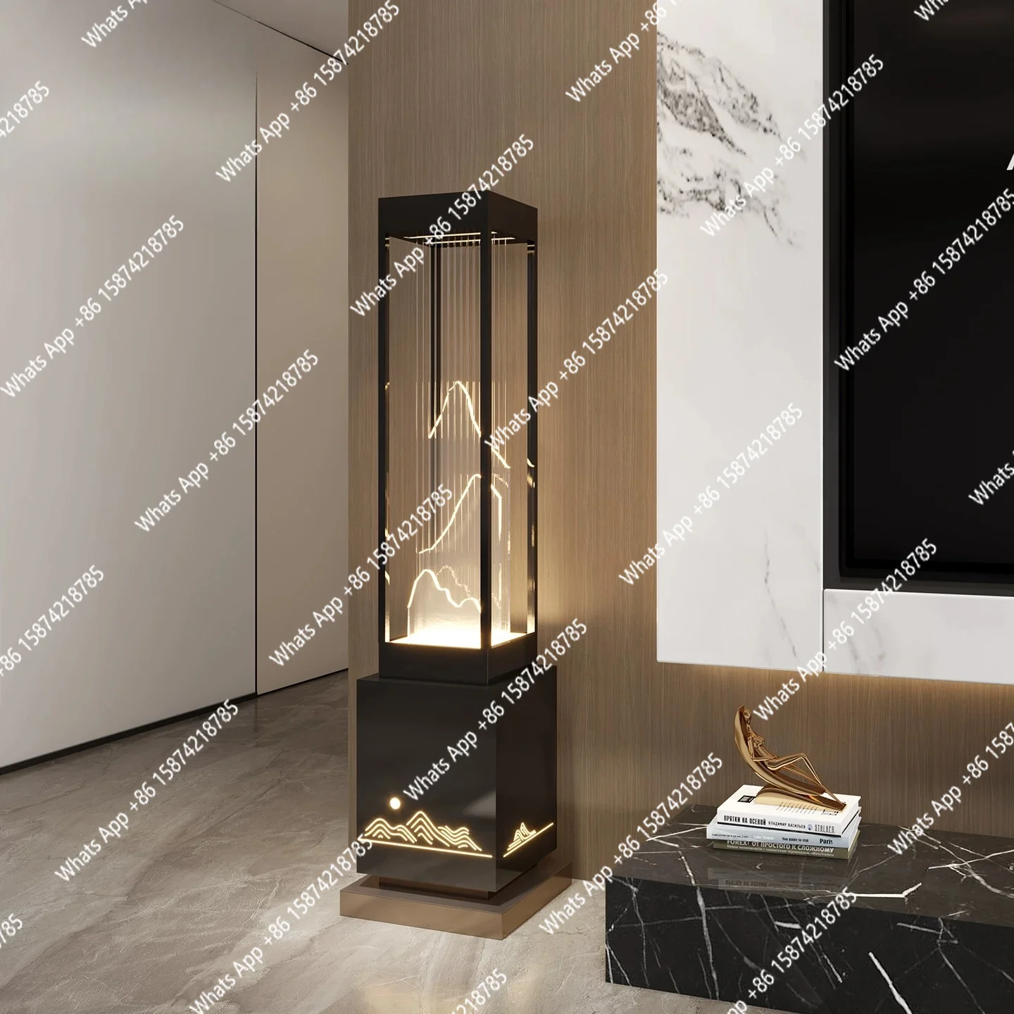 New Chinese floor lamp atmosphere stainless steel housewarming gift office wealth flowing water ornament
New Chinese floor lamp atmosphere stainless steel housewarming gift office wealth flowing water ornament
