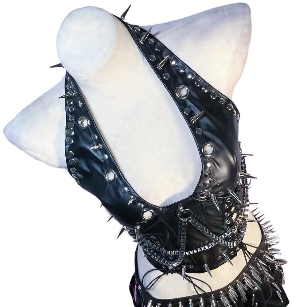 Goth Tops with Spikes Cyber Fairy Y2K T-shirt Gothic Tank Spiked Punk Rock Clothes Grunge Emo Clothing Scene ALT Vkei Harajuku
Goth Tops with Spikes Cyber Fairy Y2K T-shirt Gothic Tank Spiked Punk Rock Clothes Grunge Emo Clothing Scene ALT Vkei Harajuku