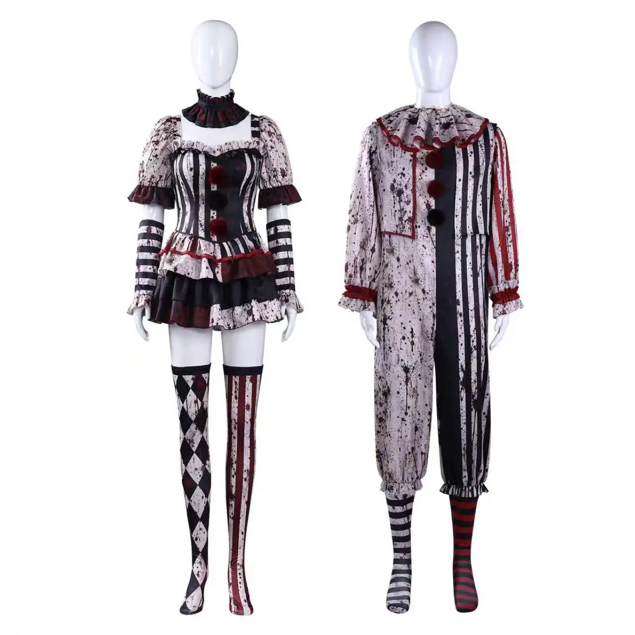 Scary Bloody Dark Clown Cosplay Costume Full Set for Adults Men Women Halloween Carnival Party
Scary Bloody Dark Clown Cosplay Costume Full Set for Adults Men Women Halloween Carnival Party