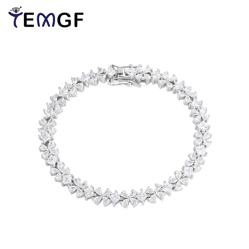 TEMGF Full Zircon Bracelet S925 Sterling Silver Chain for Women Girls Sparkling Fine Jewelry Trendy Romantic Birthday Love Gift
TEMGF Full Zircon Bracelet S925 Sterling Silver Chain for Women Girls Sparkling Fine Jewelry Trendy Romantic Birthday Love Gift