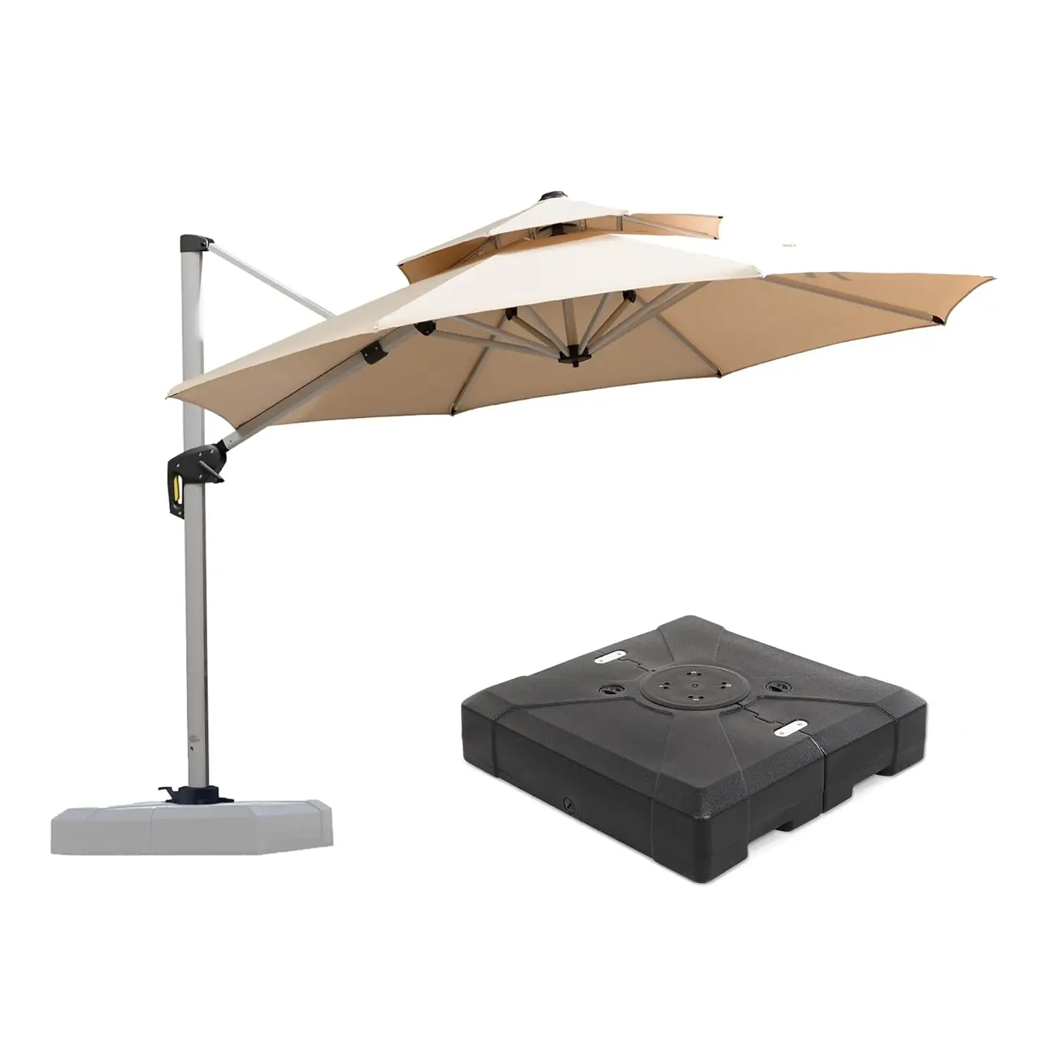 10 FT Cantilever Patio Umbrellas with Base Included, Large Round Offset Umbrella with 360° Rotation, Outdoor, Customized
10 FT Cantilever Patio Umbrellas with Base Included, Large Round Offset Umbrella with 360° Rotation, Outdoor, Customized