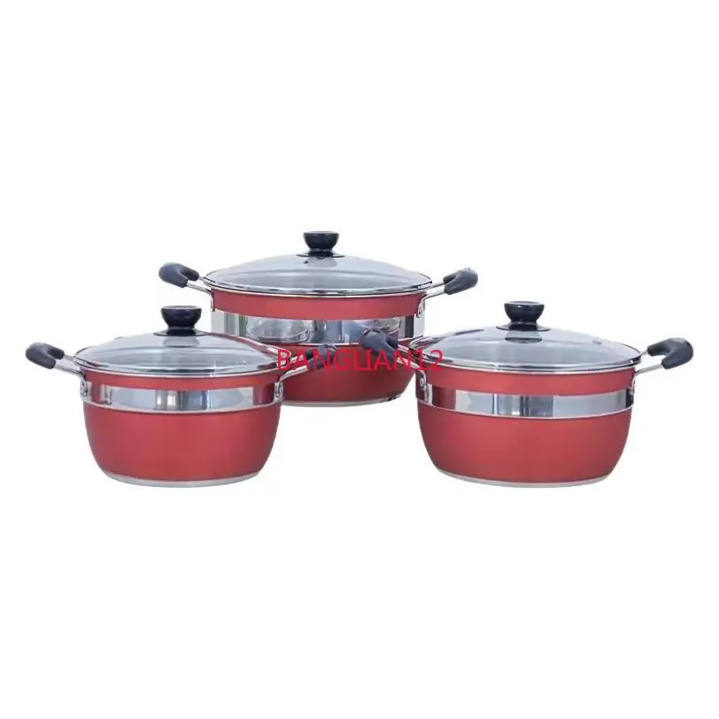 Stainless steel twelve-piece set of pots thickened non-stick frying pan milk pot soup pot combination set with double bottom
Stainless steel twelve-piece set of pots thickened non-stick frying pan milk pot soup pot combination set with double bottom