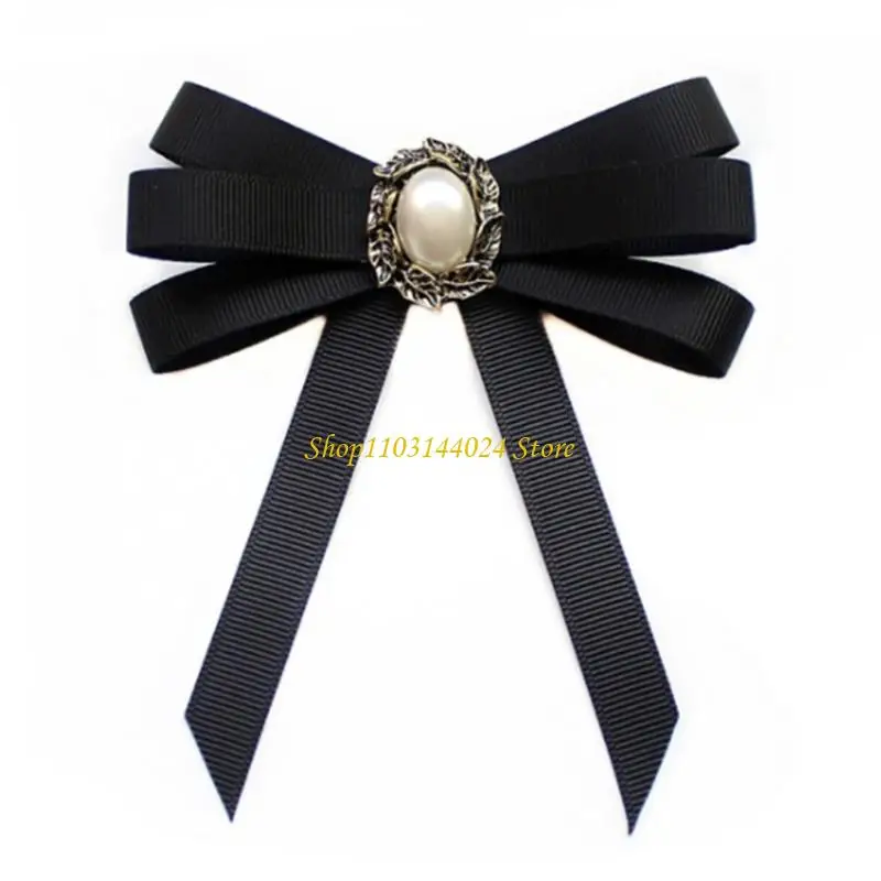 N5KE Pearl Ribbon Brooch Pin Bow Tie Vintage Pre-Tied Collar Jewelry Bowknot Necktie
N5KE Pearl Ribbon Brooch Pin Bow Tie Vintage Pre-Tied Collar Jewelry Bowknot Necktie