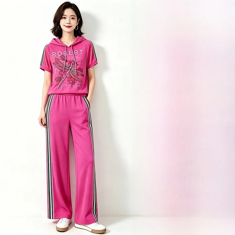Casual Sportswear Set for Women Summer 2026 Fashionable Color Block Hoodie Short Sleeve Two Piece Slimming Polyester Fiber
Casual Sportswear Set for Women Summer 2026 Fashionable Color Block Hoodie Short Sleeve Two Piece Slimming Polyester Fiber