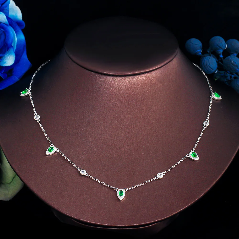 ThreeGraces Newest Fashion Green Cubic Zirconia Silver Color Charm Water Drop Link Chain Necklace for Women Party Jewelry PN171
ThreeGraces Newest Fashion Green Cubic Zirconia Silver Color Charm Water Drop Link Chain Necklace for Women Party Jewelry PN171