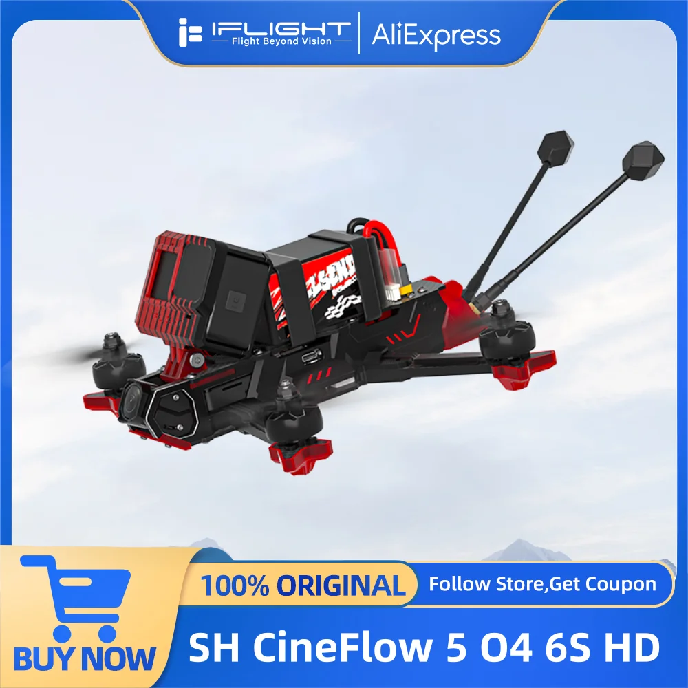 iFlight SH CineFlow 5 O4 6S HD 5inch FPV Drone BNF with O4 Air Unit Pro BLITZ Mini F7 Flight Controller RC Quadcopter
iFlight SH CineFlow 5 O4 6S HD 5inch FPV Drone BNF with O4 Air Unit Pro BLITZ Mini F7 Flight Controller RC Quadcopter 