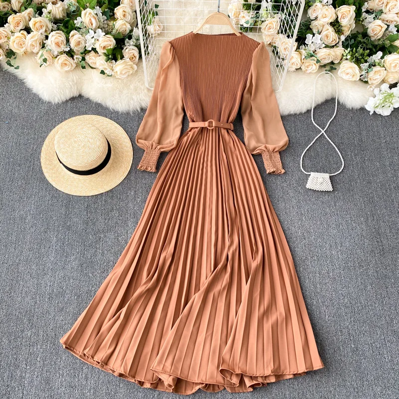 Design Waist Temperament Women's Spring French Dress Long Pleated Skirt
Design Waist Temperament Women's Spring French Dress Long Pleated Skirt