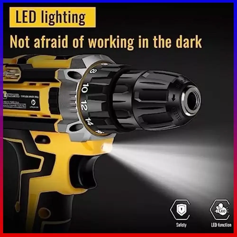 21V Cordless Drill 3/8 Inch Keyless Chuck Electric Drill Max Torque 25+1 Nm Electric Power Drill 1350RMP for Home DIY and Repair
21V Cordless Drill 3/8 Inch Keyless Chuck Electric Drill Max Torque 25+1 Nm Electric Power Drill 1350RMP for Home DIY and Repair