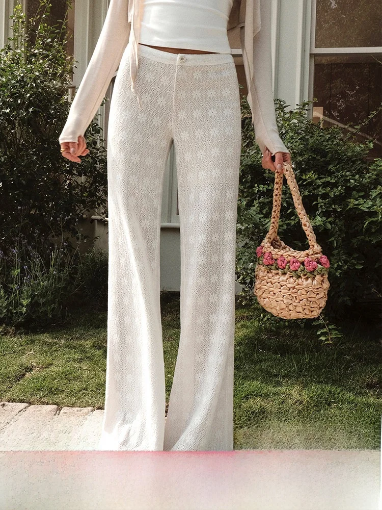 ITSNIKAR Vintage Lace Trim Casual Pants Women's Loose Slim Straight Drapey Long Trousers Spring Commute Style Natural Waist
ITSNIKAR Vintage Lace Trim Casual Pants Women's Loose Slim Straight Drapey Long Trousers Spring Commute Style Natural Waist