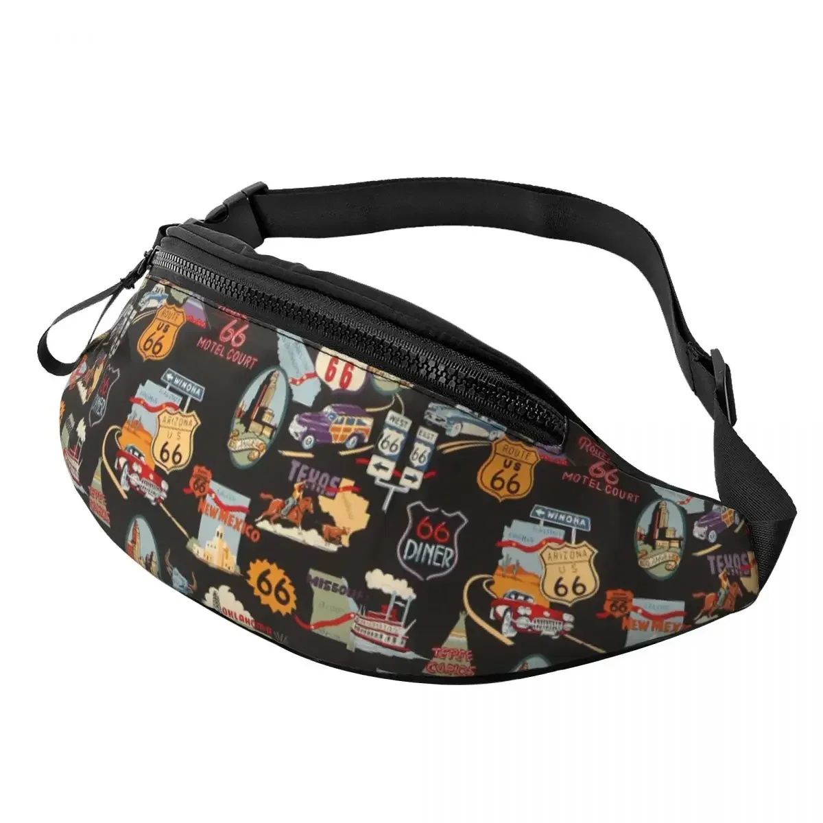 Fashion Retro Route 66 Signs Fanny Pack Women Men Road Trip Landmarks Crossbody Waist Bag for Camping Biking Phone Money Pouch
Fashion Retro Route 66 Signs Fanny Pack Women Men Road Trip Landmarks Crossbody Waist Bag for Camping Biking Phone Money Pouch
