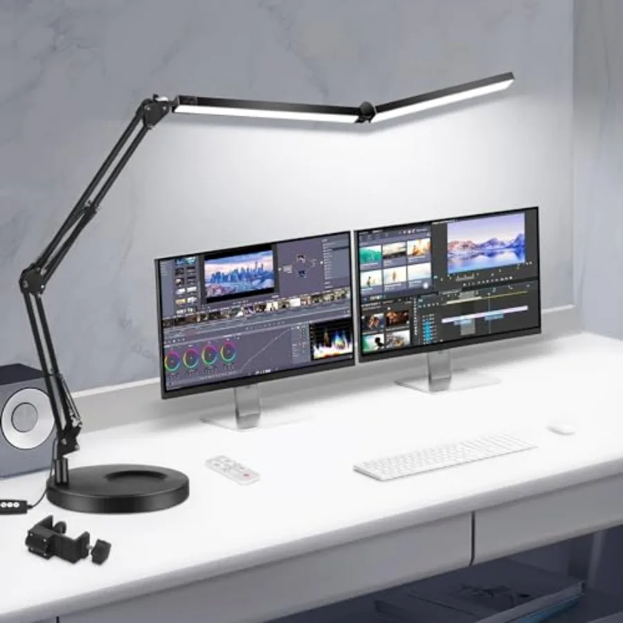 LED Desk Lamps for Home Office 2 in 1 Double Head Desk Lamp with Clamp BaseRemote Control Dimmable Architect Clip on Desktop Co
LED Desk Lamps for Home Office 2 in 1 Double Head Desk Lamp with Clamp BaseRemote Control Dimmable Architect Clip on Desktop Co