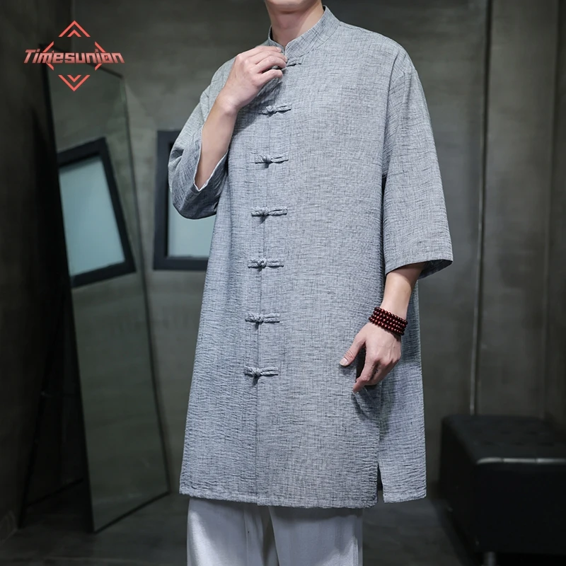 Spring Summer Long Style Shirts for Man Chinese Style Cotton and Linen Man Shirt Fashion Tang Suit Seven-point Sleeve Shirt
Spring Summer Long Style Shirts for Man Chinese Style Cotton and Linen Man Shirt Fashion Tang Suit Seven-point Sleeve Shirt