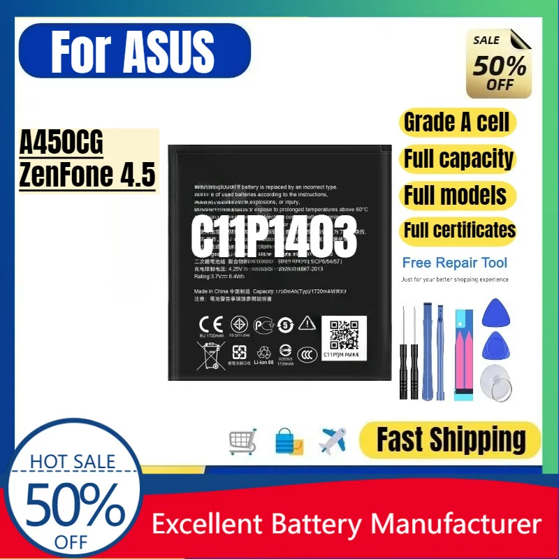 0 Cycle C11P1403 Battery for ASUS A450CG ZenFone 4.5 Phone High Quality Replacement Battery Lithium Polymer Bateria with Tools
0 Cycle C11P1403 Battery for ASUS A450CG ZenFone 4.5 Phone High Quality Replacement Battery Lithium Polymer Bateria with Tools