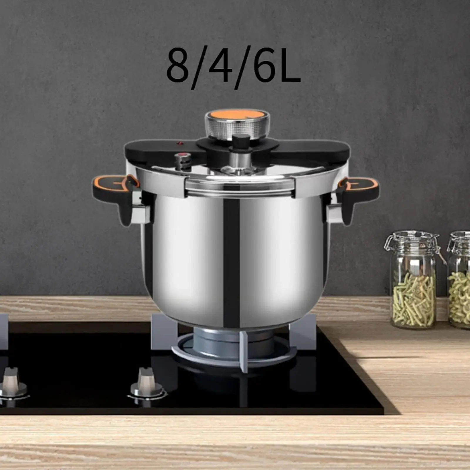Stainless Steel Pressure Cooker Cooking Pot Single Hand Locking Gas Kitchen Soup Stewpot Pressure Pot for Home Camping Family
Stainless Steel Pressure Cooker Cooking Pot Single Hand Locking Gas Kitchen Soup Stewpot Pressure Pot for Home Camping Family