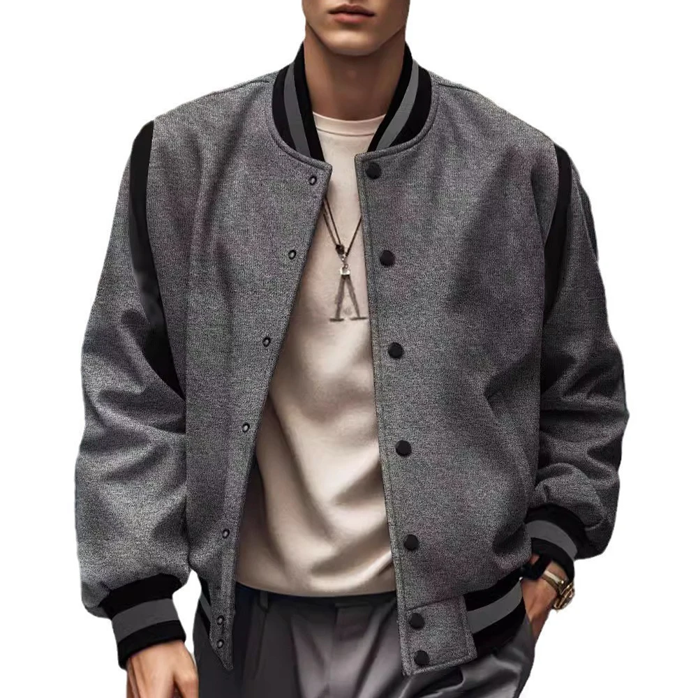 2025 Spring and Autumn New Mens Y2K Baseball Jacket Sweater Fashion Plus Velvet Style Splicing Single-Breasted Flight Jacket Men
2025 Spring and Autumn New Mens Y2K Baseball Jacket Sweater Fashion Plus Velvet Style Splicing Single-Breasted Flight Jacket Men