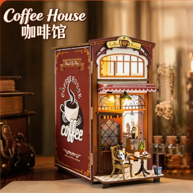 DIY Wooden Miniature Coffee House Bookend, 3D Puzzle Architecture Model Kit Craft Gift for Adults
DIY Wooden Miniature Coffee House Bookend, 3D Puzzle Architecture Model Kit Craft Gift for Adults