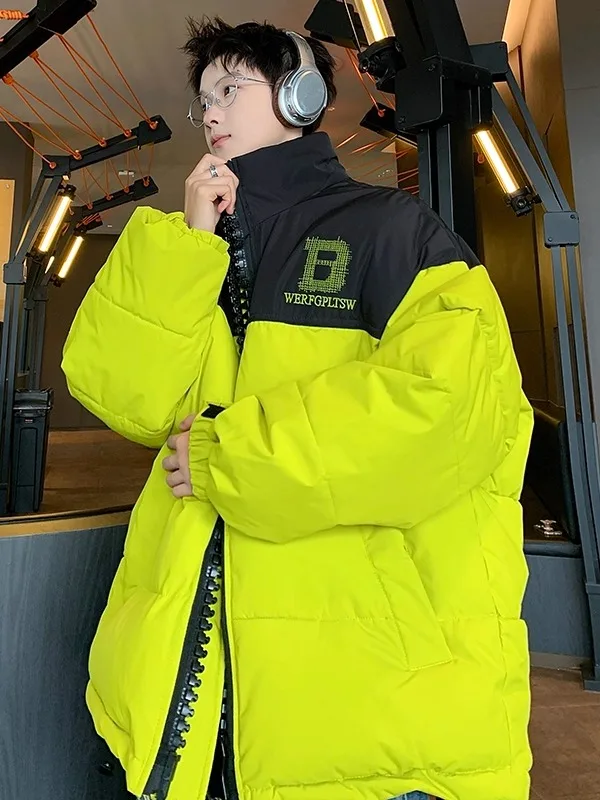 Trendy Men's Winter Thiened Letter Print down Cotton Jaet Stand Collar Splicing Bread Sle Outerwear Casual Loose Fit
Trendy Men's Winter Thiened Letter Print down Cotton Jaet Stand Collar Splicing Bread Sle Outerwear Casual Loose Fit