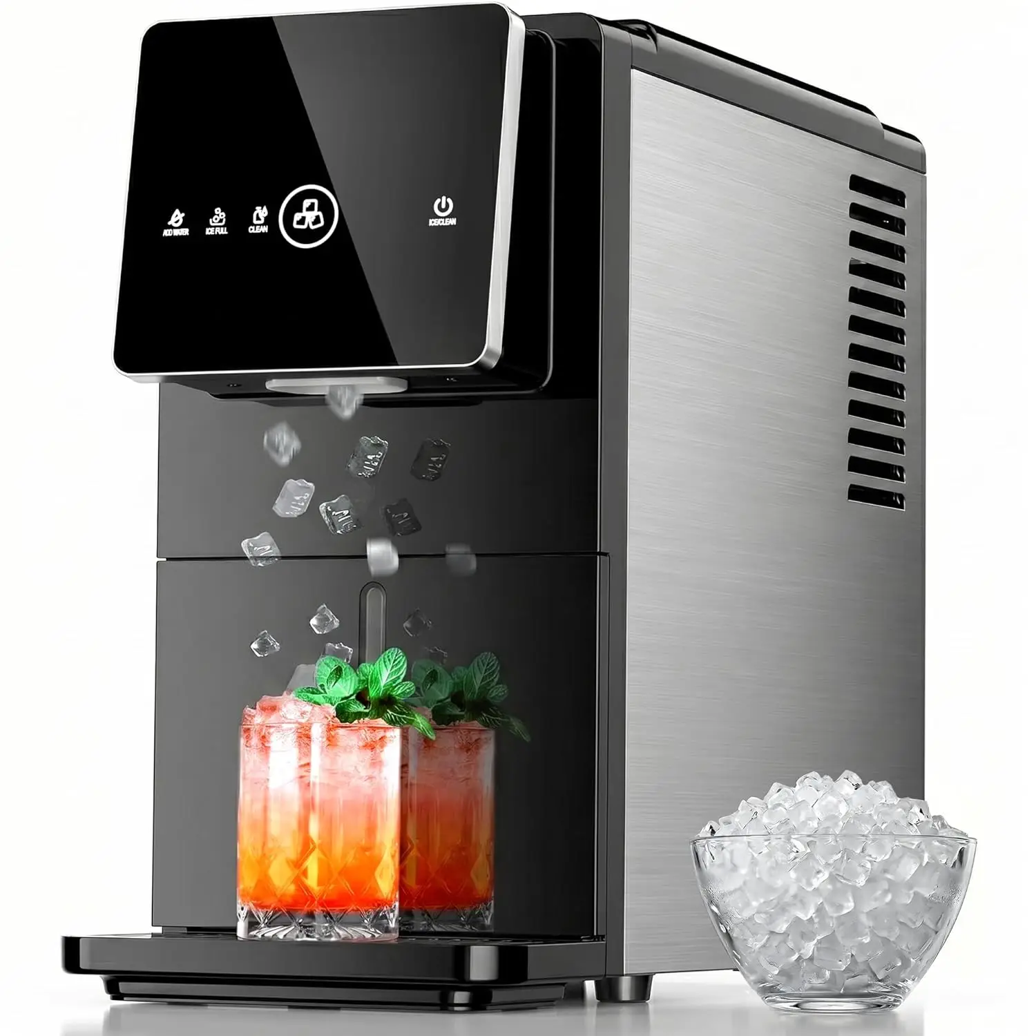 Nugget Ice Maker Countertop, 33LBS/24H Ice Machine with Soft Chewable Ice, One-Click, Self-Cleaning Function, Stainless Steel
Nugget Ice Maker Countertop, 33LBS/24H Ice Machine with Soft Chewable Ice, One-Click, Self-Cleaning Function, Stainless Steel