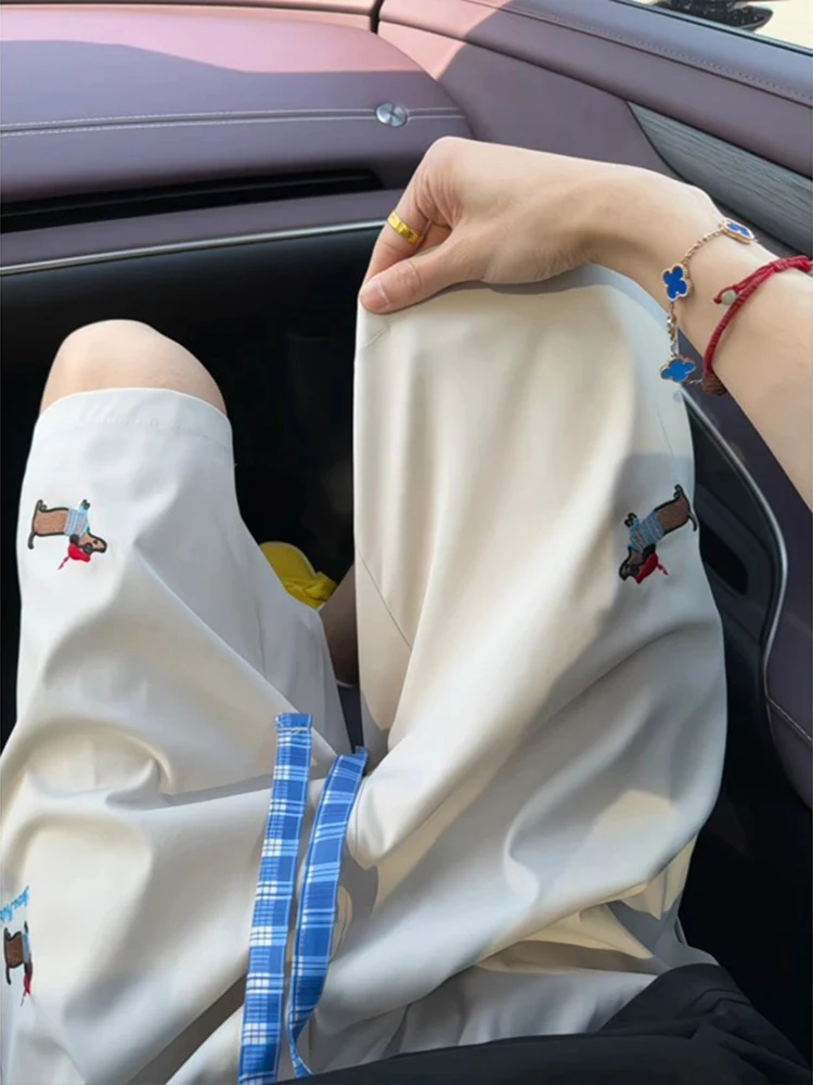 American Style Embroidered Sport Shorts Men Summer Thin Straight Leg Casual Pants Ice Silk Couple Five-Quarter Mid-Pants
American Style Embroidered Sport Shorts Men Summer Thin Straight Leg Casual Pants Ice Silk Couple Five-Quarter Mid-Pants