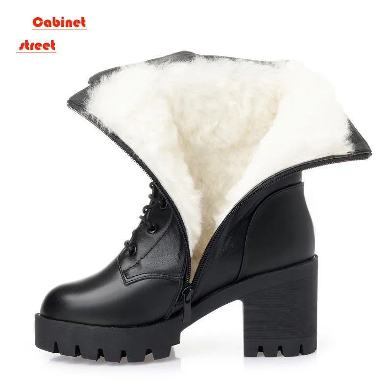 2024 Winter Leather Women Winter Boots Thick Wool Warm Women High-heeled Genuine Boot High-quality Female Snow Boots Women Shoes
2024 Winter Leather Women Winter Boots Thick Wool Warm Women High-heeled Genuine Boot High-quality Female Snow Boots Women Shoes