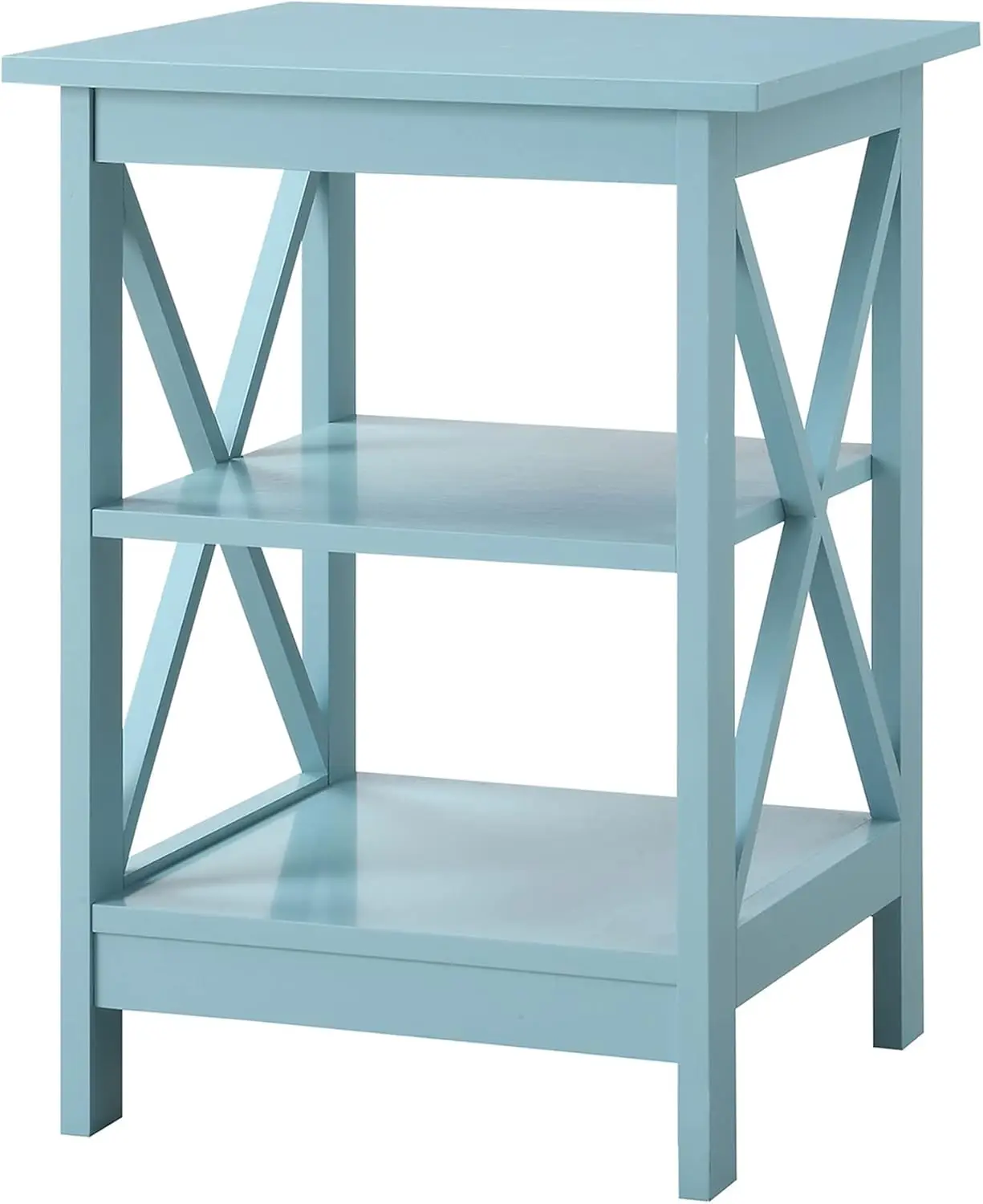 End Table with Storage Shelves - Modern Living Room Nightstand, 15.75", Sea Foam
End Table with Storage Shelves - Modern Living Room Nightstand, 15.75", Sea Foam