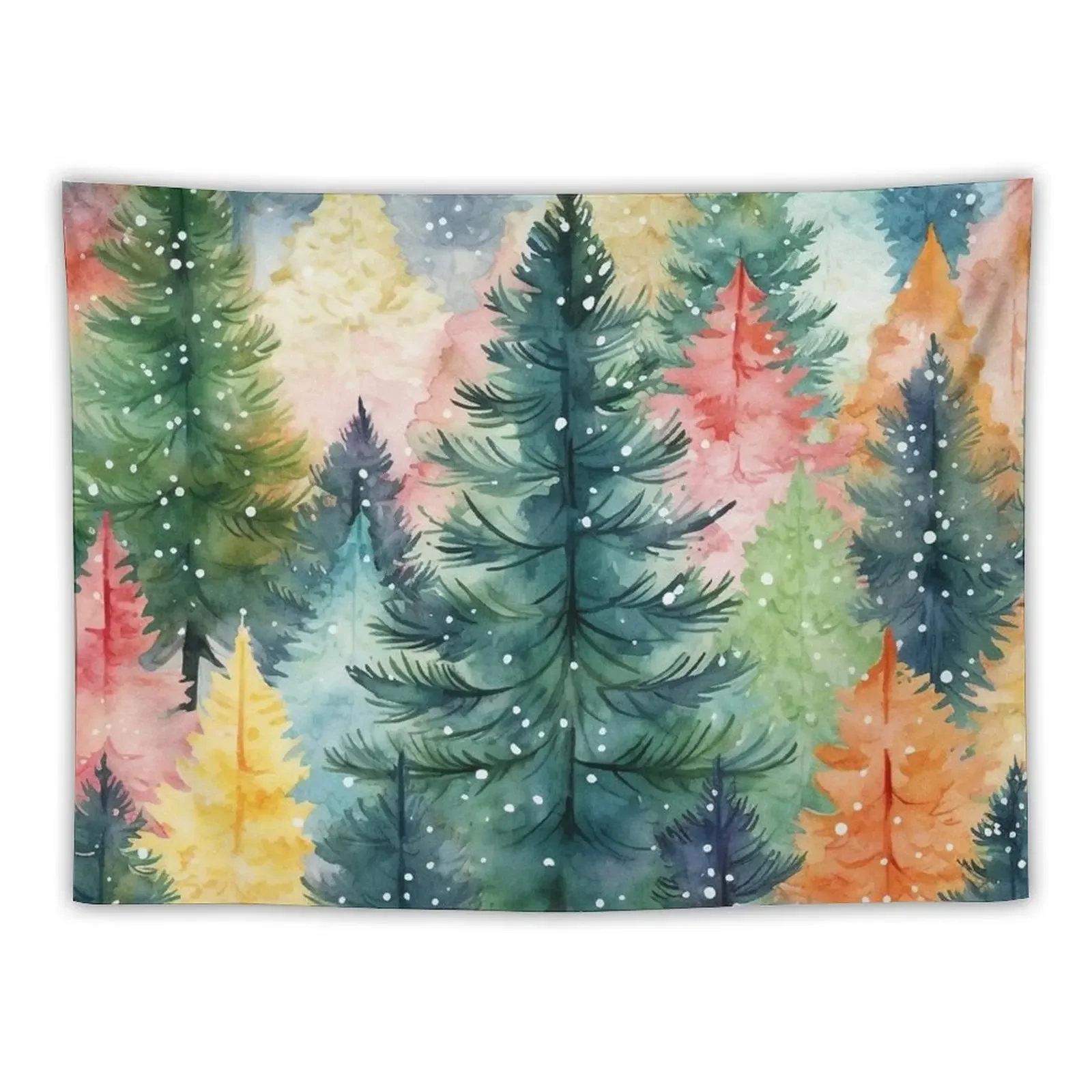 Colorful Snowy Christmas Spirit, Colorful Forest Tapestry Home Decor Accessories Carpet Wall Tapestry 
Colorful Snowy Christmas Spirit, Colorful Forest Tapestry Home Decor Accessories Carpet Wall Tapestry
