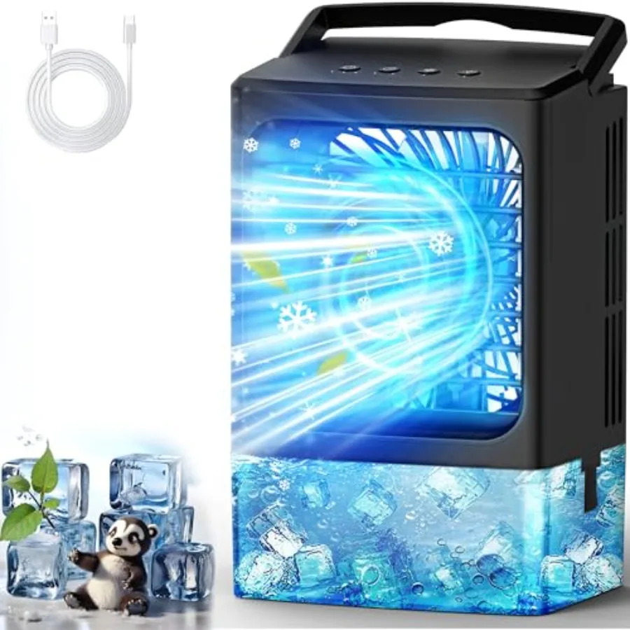 Mini Air ConditionerPortable Air Conditioners Evaporative Air Cooler Humidifier 3 Speed Quiet Personal Cooling Fan 7-Color LED
Mini Air ConditionerPortable Air Conditioners Evaporative Air Cooler Humidifier 3 Speed Quiet Personal Cooling Fan 7-Color LED