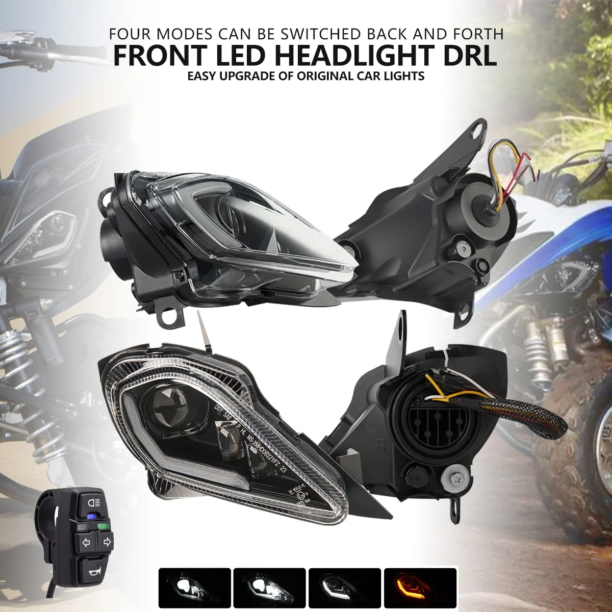 Светодиодный переключатель фар для Yamaha Raptor 700 700R YFZ450 YFZ450R YFZ450X Wolverine 450 2006-2024 ATV DRL поворотный сигнал
Светодиодный переключатель фар для Yamaha Raptor 700 700R YFZ450 YFZ450R YFZ450X Wolverine 450 2006-2024 ATV DRL поворотный сигнал