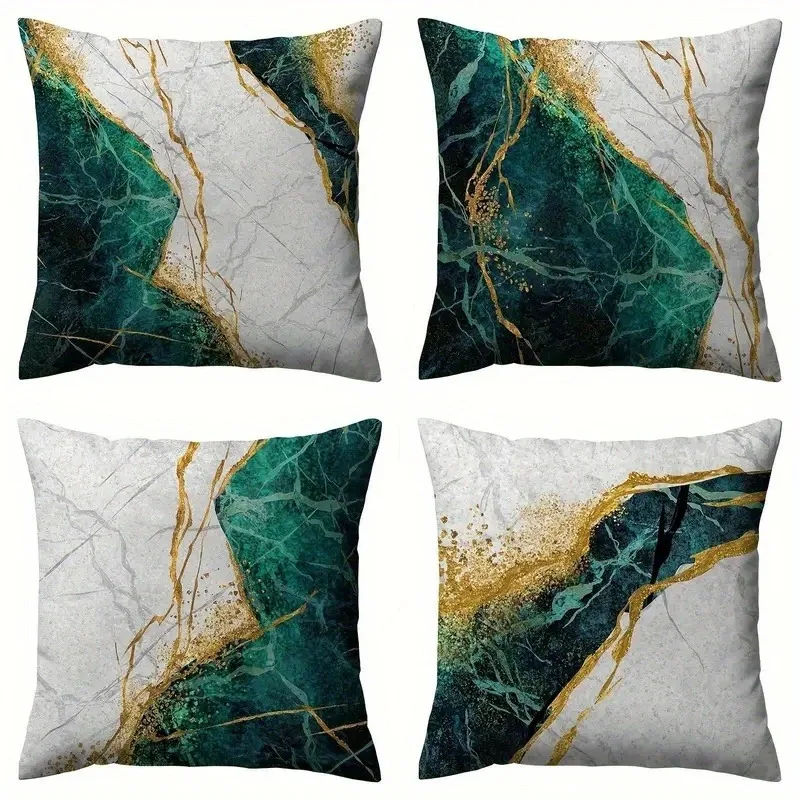 Luxury Marble Pillowcase, Teal & Gold Vein Design, Modern Art Home Decor Cushion Cover
Luxury Marble Pillowcase, Teal & Gold Vein Design, Modern Art Home Decor Cushion Cover