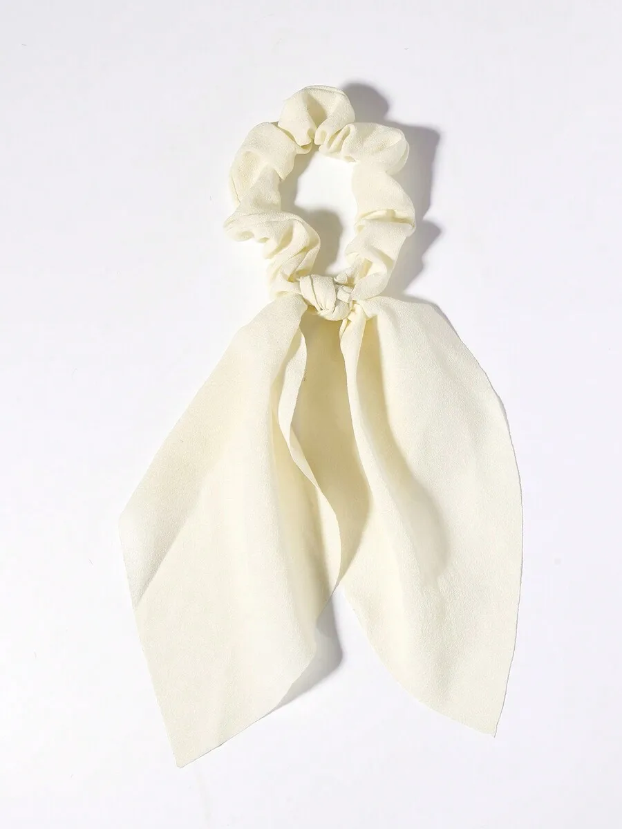 Cream Chiffon Bow-Tie Scrunchie Hair Elastic With Flowing Ribbons For Ponytail Styling
Cream Chiffon Bow-Tie Scrunchie Hair Elastic With Flowing Ribbons For Ponytail Styling