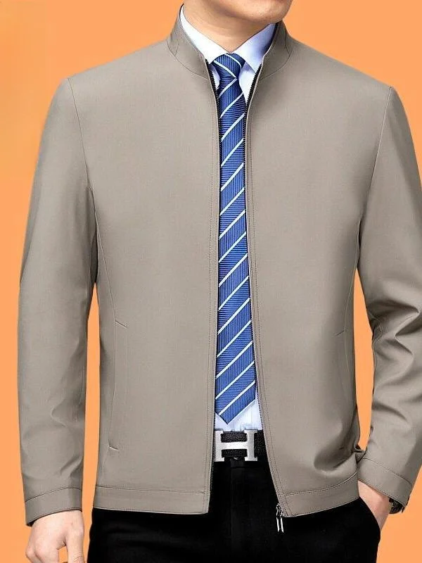 New Spring Autumn High End Men's Silk Jacket Thin Model Collarless Men's Top No Ironing Outerwear Long Sleeve Regular Length
New Spring Autumn High End Men's Silk Jacket Thin Model Collarless Men's Top No Ironing Outerwear Long Sleeve Regular Length