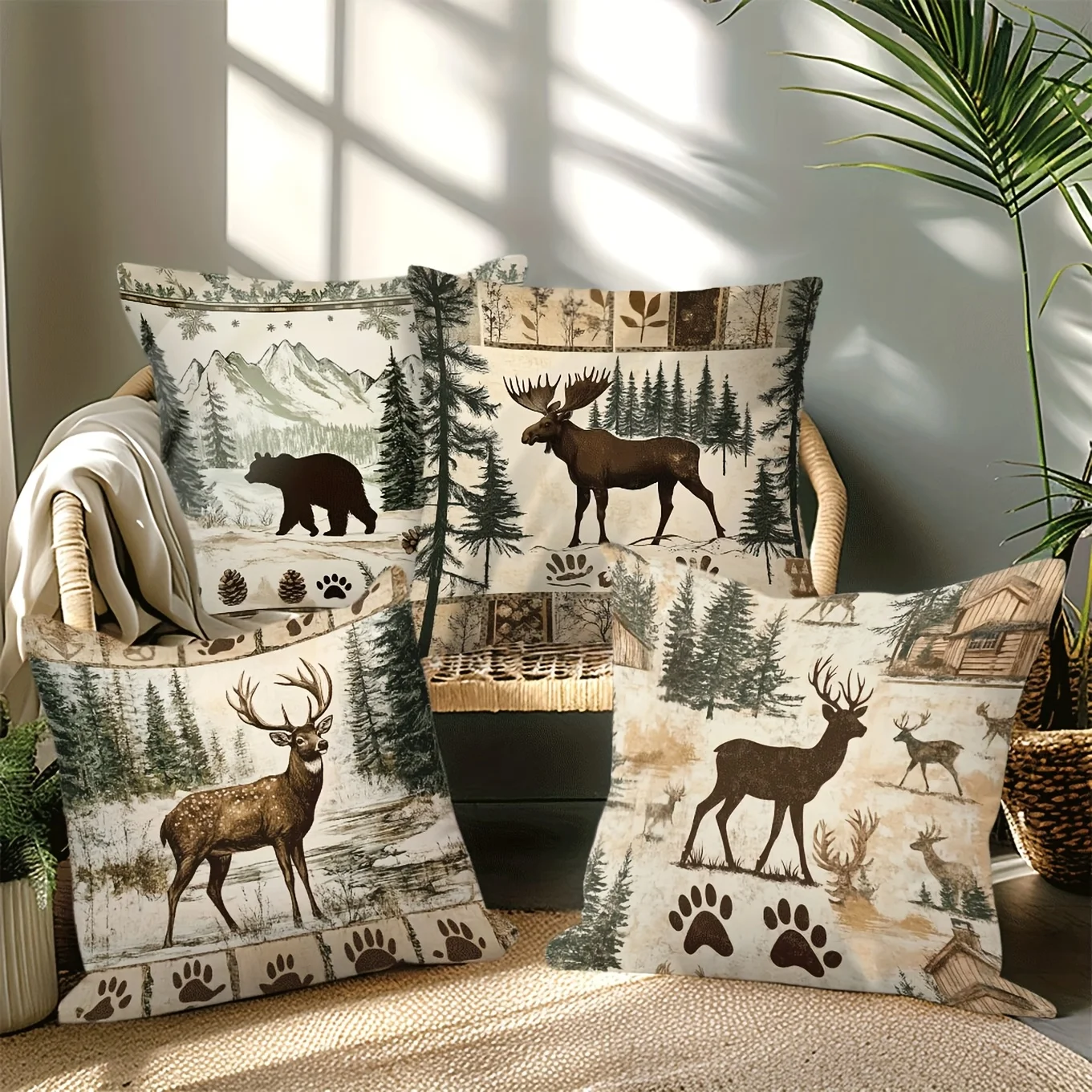 VIKAMA 4pcs Country Style Wildlife Throw Pillow Set, Living Room Sofa Zipper Cushion Cover, Double-sided Printed Home Decoration
VIKAMA 4pcs Country Style Wildlife Throw Pillow Set, Living Room Sofa Zipper Cushion Cover, Double-sided Printed Home Decoration