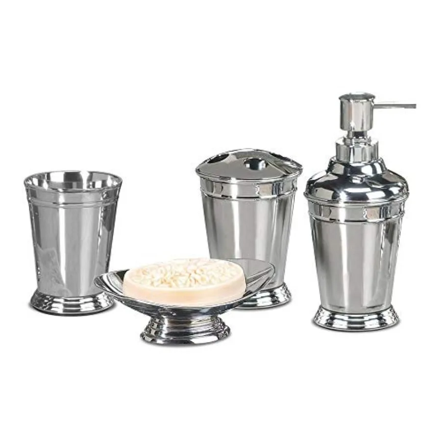 nu steel Timeless 304 Stainless Steel Bath Accessory Set for Vanity Countertops 4 Piece Luxury Ensemble Includes Dish Toothbrus
nu steel Timeless 304 Stainless Steel Bath Accessory Set for Vanity Countertops 4 Piece Luxury Ensemble Includes Dish Toothbrus