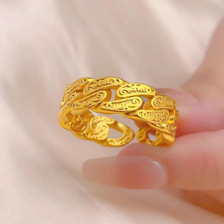 Luxury 24K 9999 Pure Gold real gold Ancient Cuban Ring Twist Ring for Men and Women Opening Adjustable
Luxury 24K 9999 Pure Gold real gold Ancient Cuban Ring Twist Ring for Men and Women Opening Adjustable