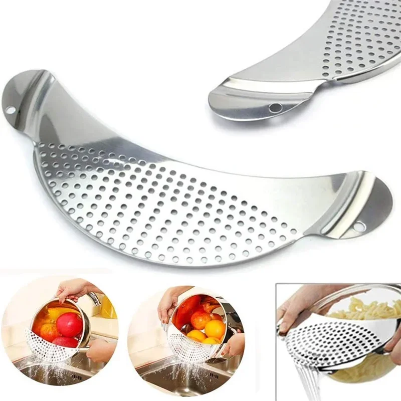 Pot Strainer Pan Drainer for Kitchen Easy Draining Pot Strainer Stainless Steel Pasta Spaghetti Practical Draining Tool Laddle
Pot Strainer Pan Drainer for Kitchen Easy Draining Pot Strainer Stainless Steel Pasta Spaghetti Practical Draining Tool Laddle