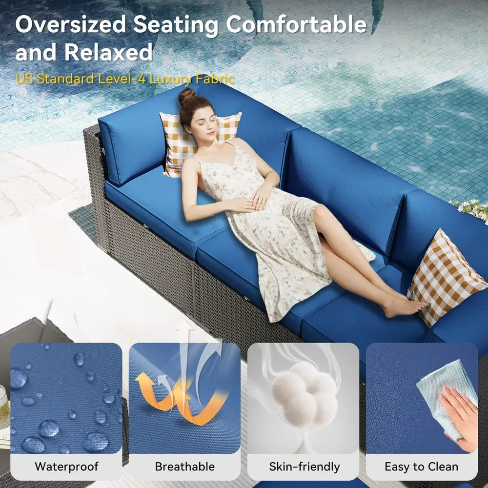 Patio Furniture Set with Umbrella, 8 Piece Outdoor Sectional Sofas, Wicker Rattan Outdoor Furniture with Thickened Cushion for
Patio Furniture Set with Umbrella, 8 Piece Outdoor Sectional Sofas, Wicker Rattan Outdoor Furniture with Thickened Cushion for
