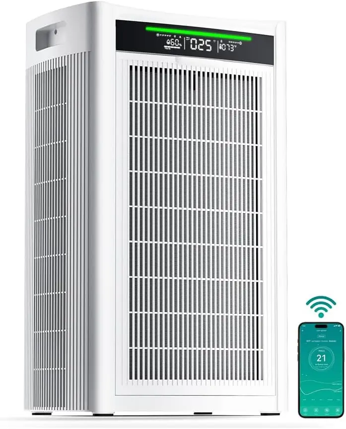 Air Purifiers for Home Large Room 4800 sq ft with Real HEPA Filters X Shaped Powerful Filtration App Smart Control AQI Display
Air Purifiers for Home Large Room 4800 sq ft with Real HEPA Filters X Shaped Powerful Filtration App Smart Control AQI Display