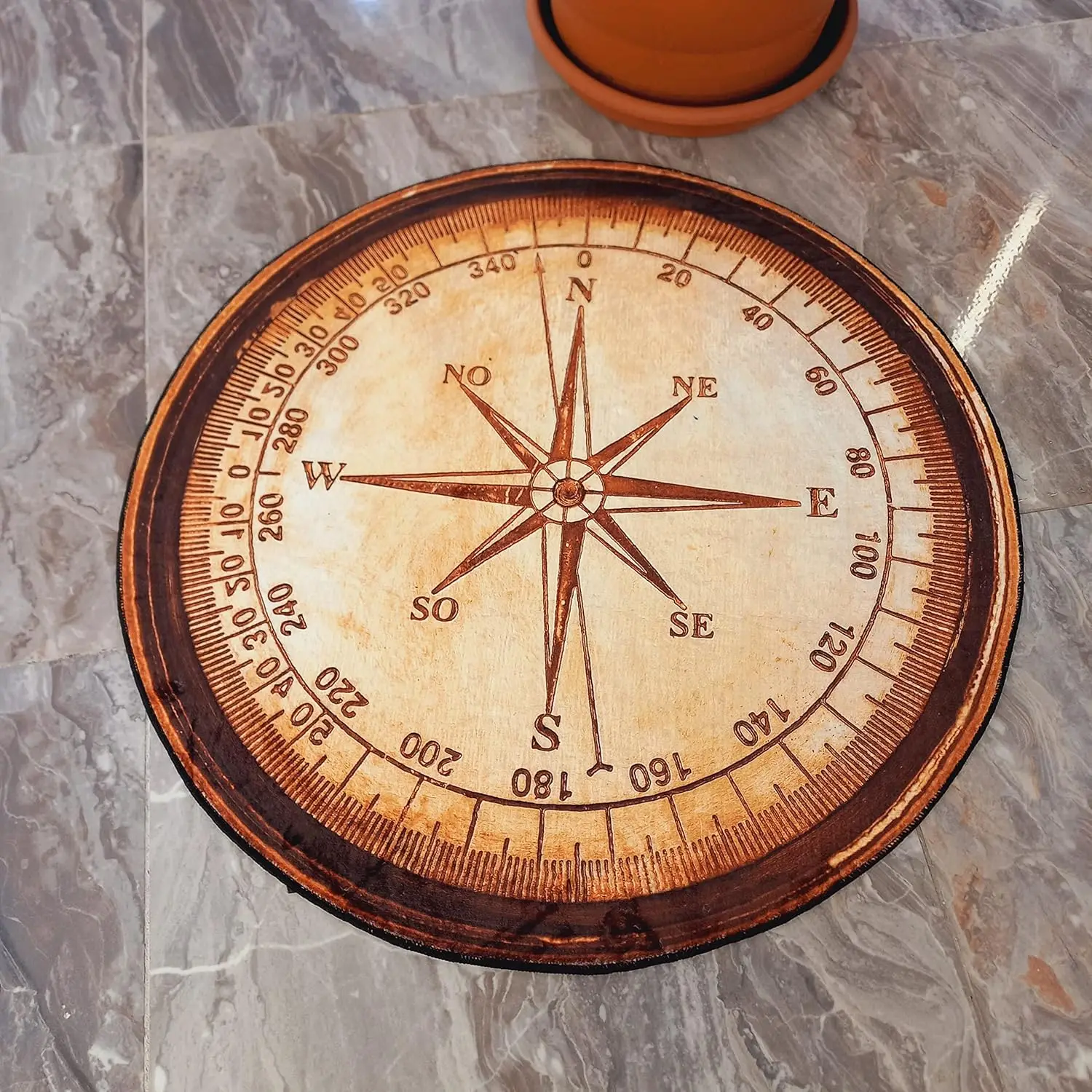 Vintage Wooden Compass Design Round Rug Antique Look for Rustic or Study Room
Vintage Wooden Compass Design Round Rug Antique Look for Rustic or Study Room
