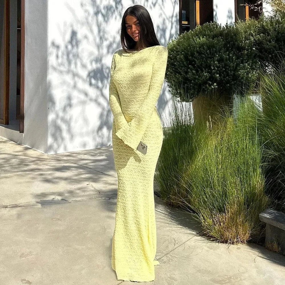Summer Sexy Backless Long Sleeve A-Line Yellow Dress Lace See-Through Strap Corset Retro Long Bodycon Dresses Vintage
Summer Sexy Backless Long Sleeve A-Line Yellow Dress Lace See-Through Strap Corset Retro Long Bodycon Dresses Vintage