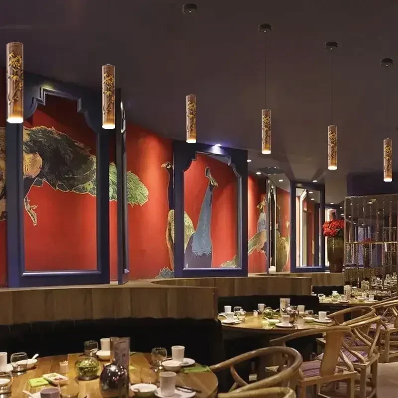 Подвесной светильник из бамбукового металла с LED-подсветкой - в стиле кантри-лофт для столовой и кухни
Подвесной светильник из бамбукового металла с LED-подсветкой - в стиле кантри-лофт для столовой и кухни