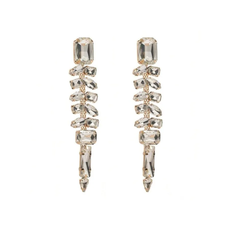 Fashion ZA Exaggerated Long Claw Chain Wheat Spike Tassel Earrings For Women, Light Luxury Alloy With Colored Diamonds, High-En
Fashion ZA Exaggerated Long Claw Chain Wheat Spike Tassel Earrings For Women, Light Luxury Alloy With Colored Diamonds, High-En