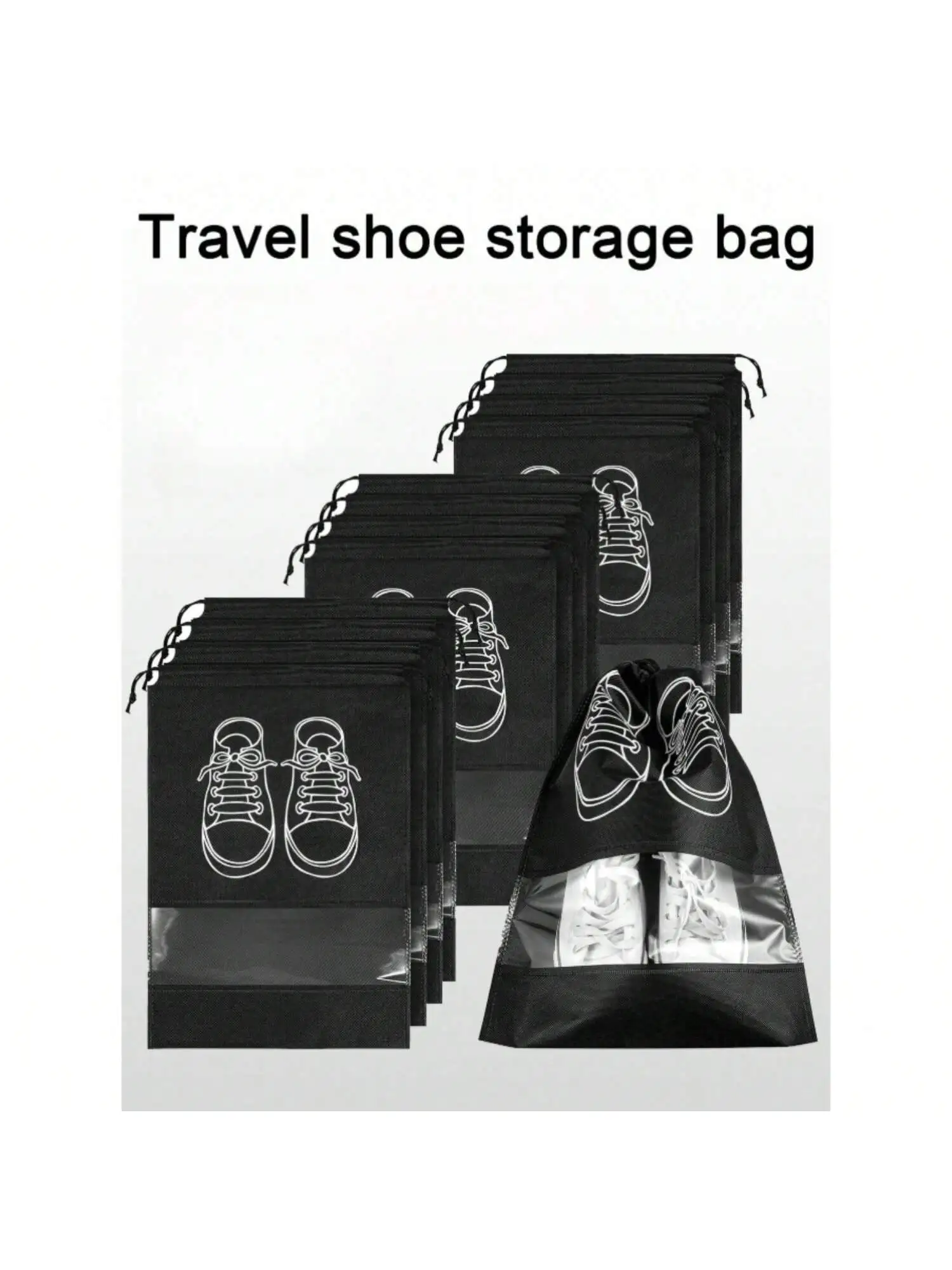 Convenient travel storage and organizing bag, a portable and sturdy shoe bag, providing portable shoe protection.
Convenient travel storage and organizing bag, a portable and sturdy shoe bag, providing portable shoe protection.